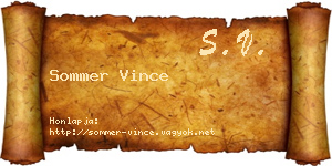 Sommer Vince névjegykártya